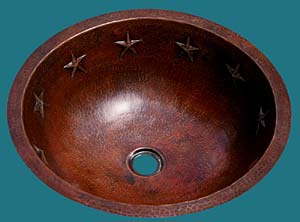 Copper Bath Sink - Starburst